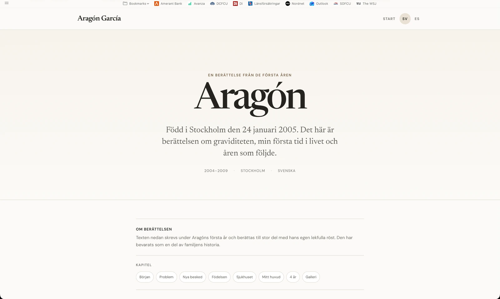 Homepage screenshot of AragonGarcia.se