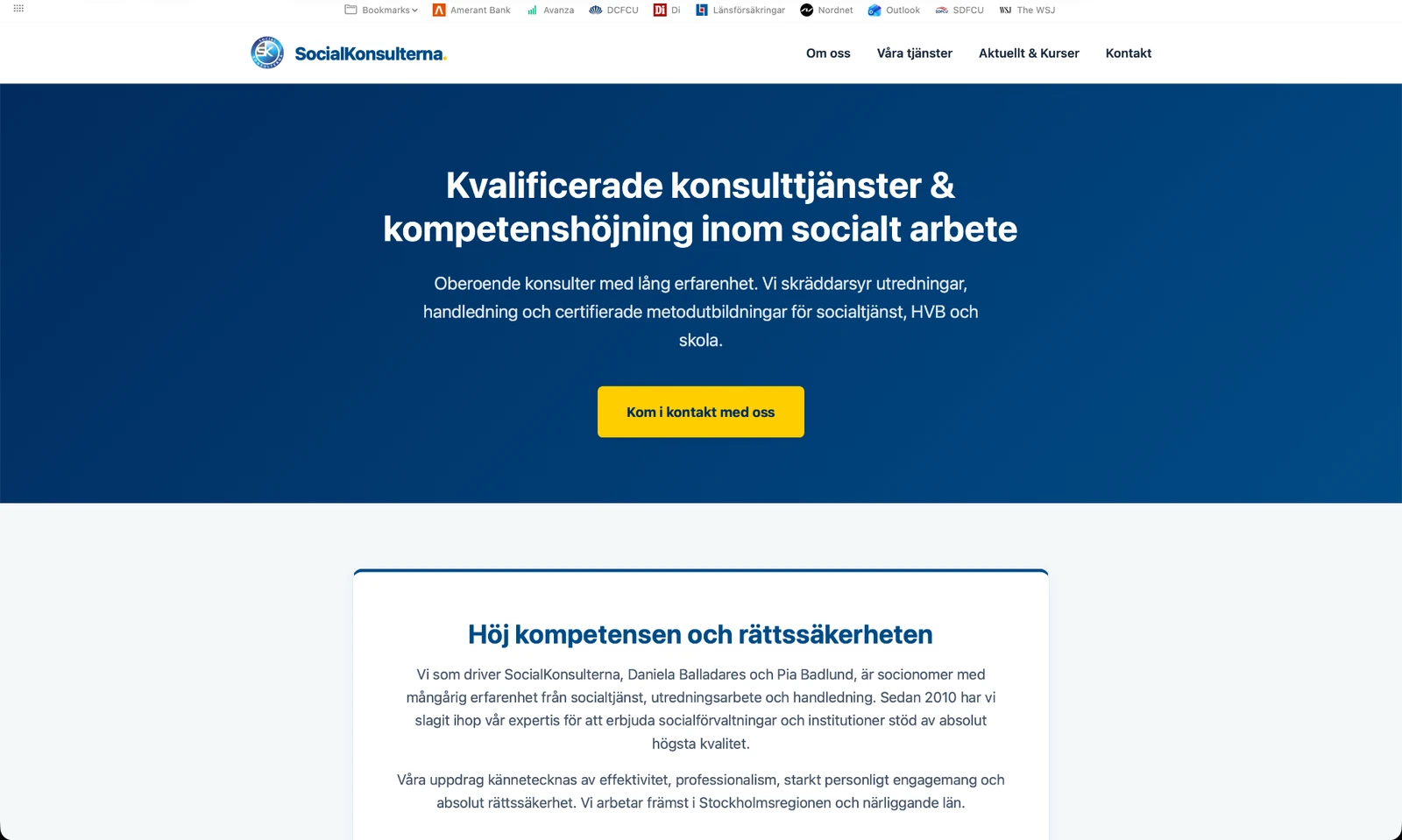 Homepage screenshot of SocialKonsulterna.com